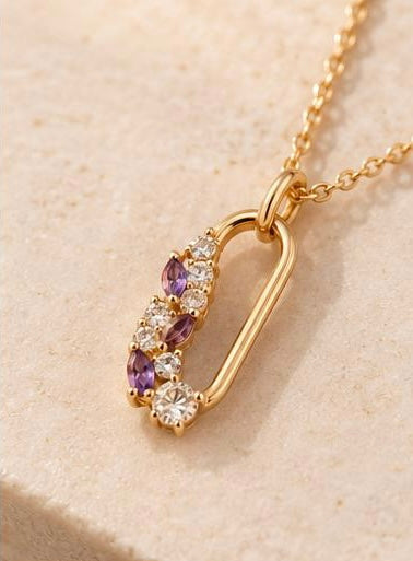 Amethyst Blossom Pendant Chain