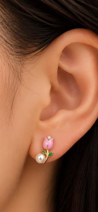 Blush Tulip Studs