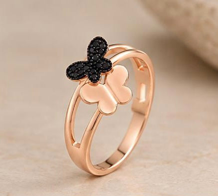 Shadow and Shine Flutter Rose Gold Ring