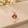 Crimson Arc Pendant Chain