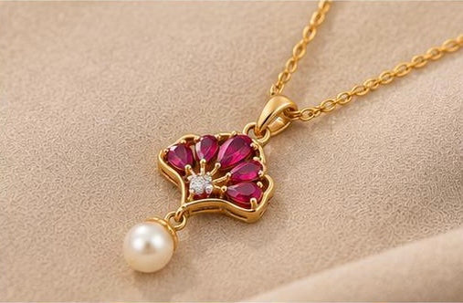 Crimson Arc Pendant Chain