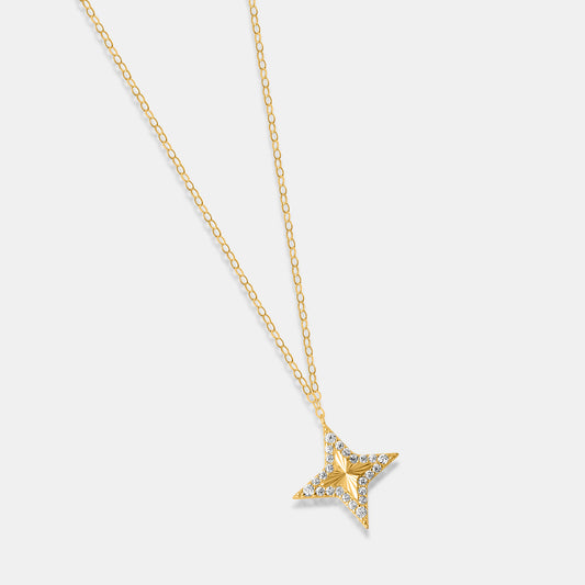 18kt Gold Starburst Chain Pendant