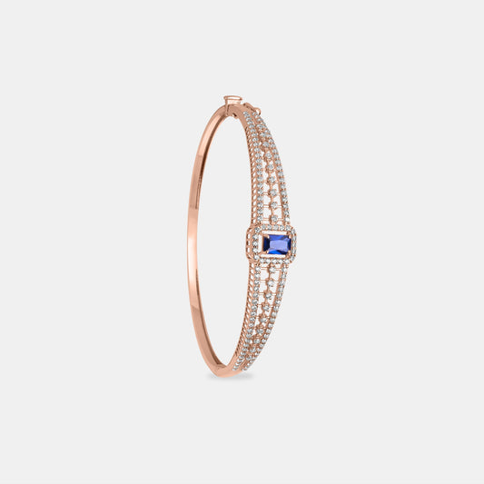 Regal Rose Gold Pave Bangle Bracelet