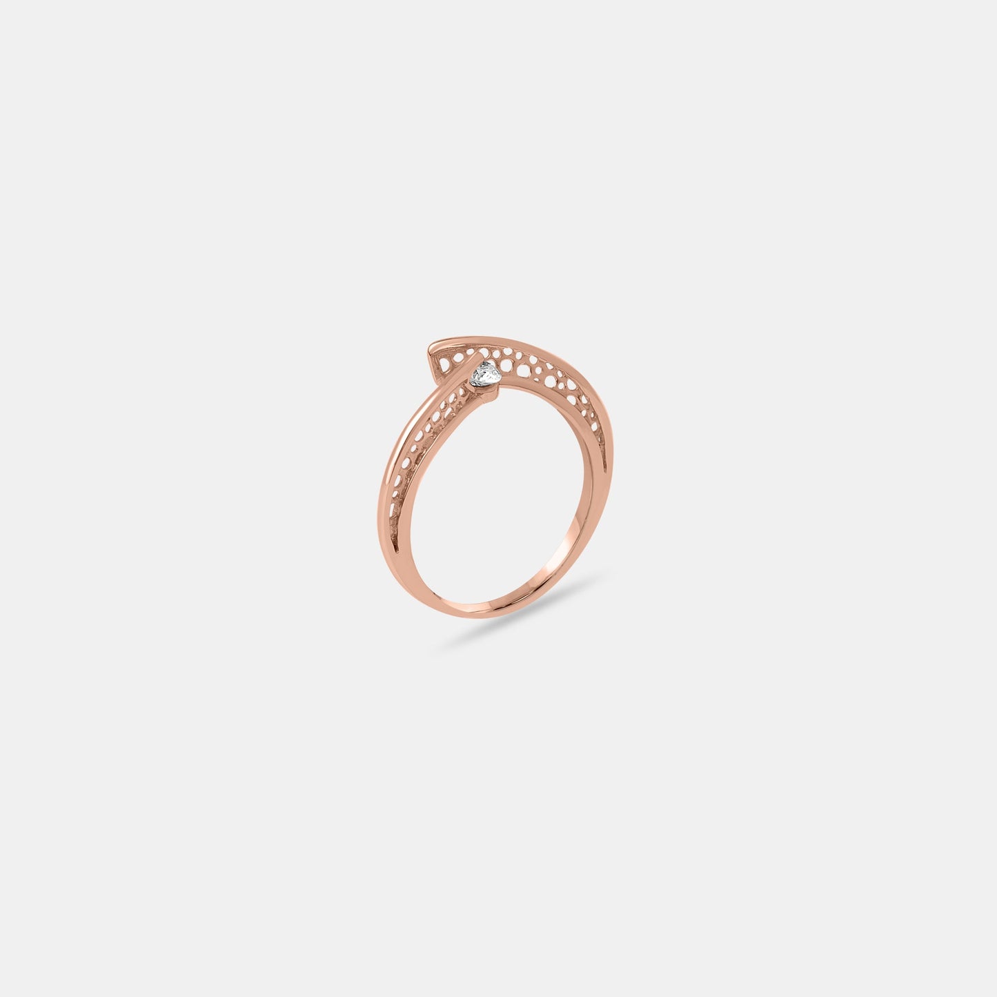 Contemporary Rose Gold Diamond Accent Ring