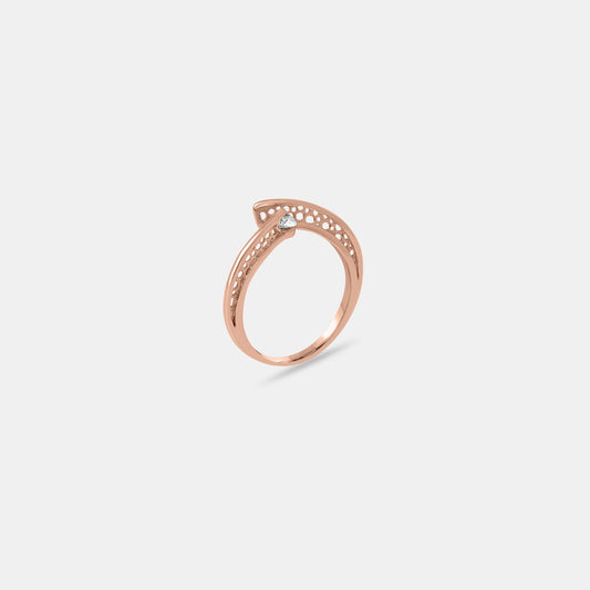 Contemporary Rose Gold Diamond Accent Ring