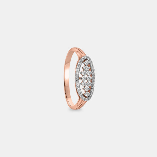 Elegance Oval Cluster Diamond Ring