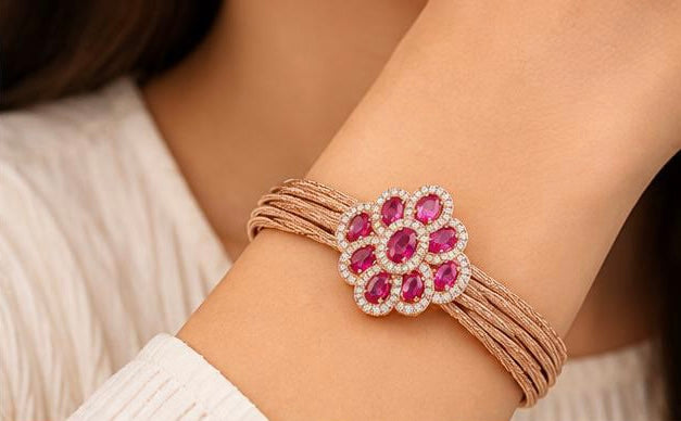 Pink Flora Mesh Bracelet