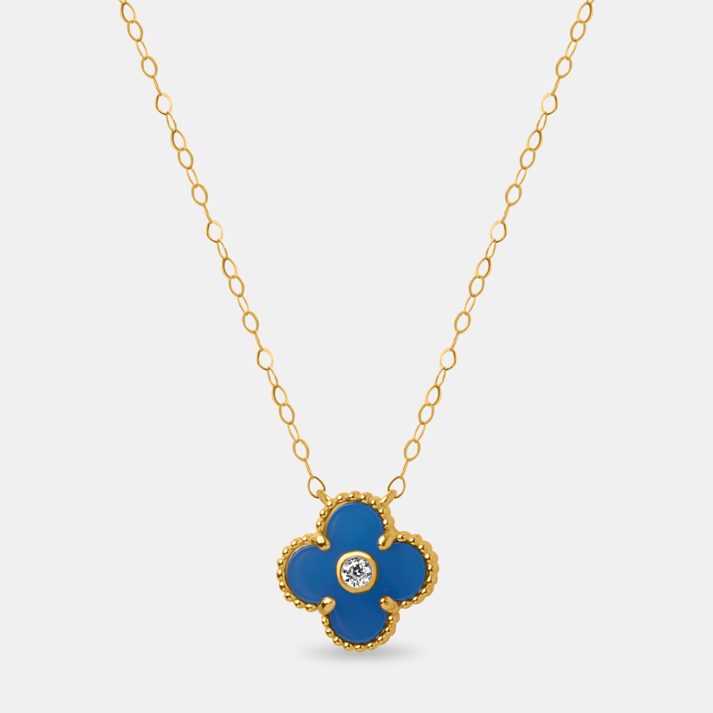 Azure Clover Necklace
