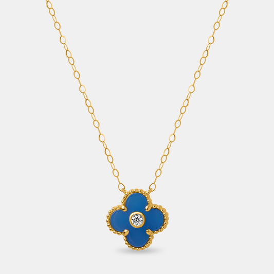 Azure Clover Necklace