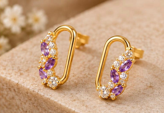 Amethyst Blossom Studs