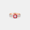Crimson Halo Gold Ring