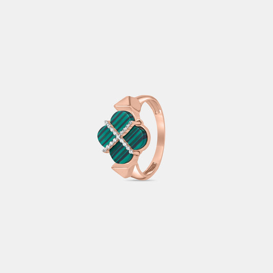 Green Crossroads Gold Ring