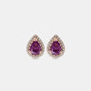 Pear-shape Pink & White Stud Earrings