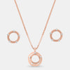Rose Gold Orbit Sparkle Pendant Set