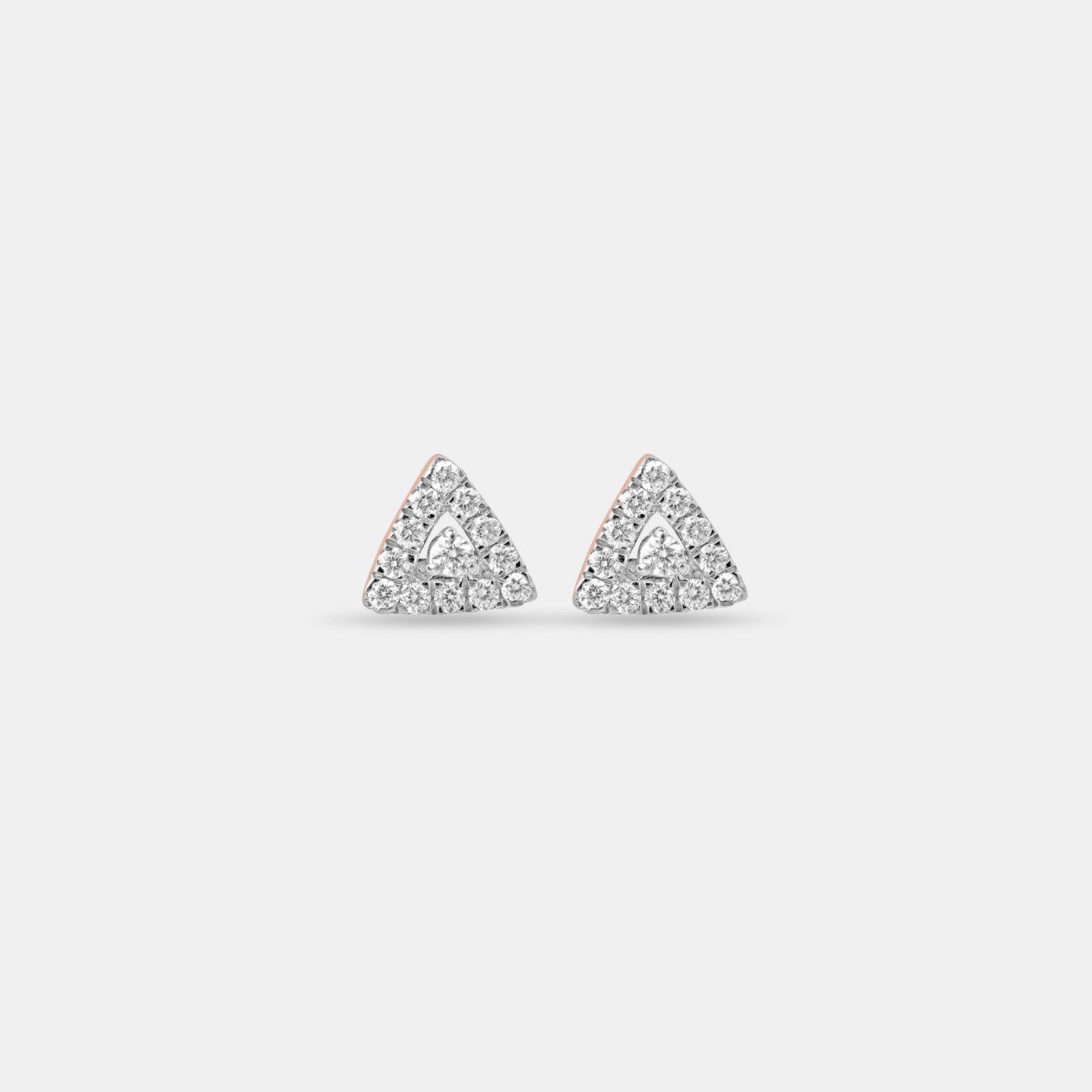 Trionne Rose Gold Triangle Diamond Studs