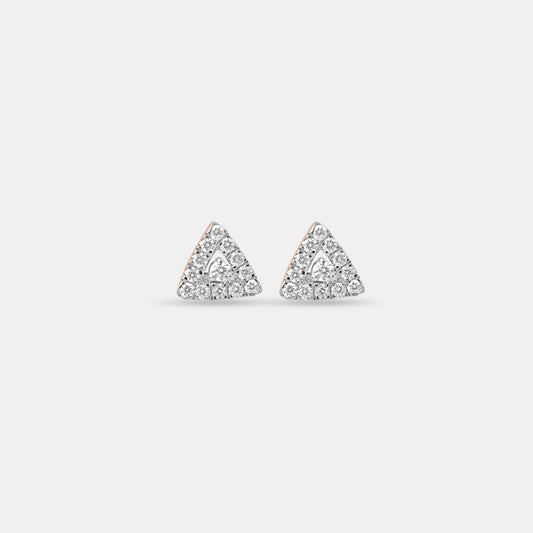 Trionne Rose Gold Triangle Diamond Studs