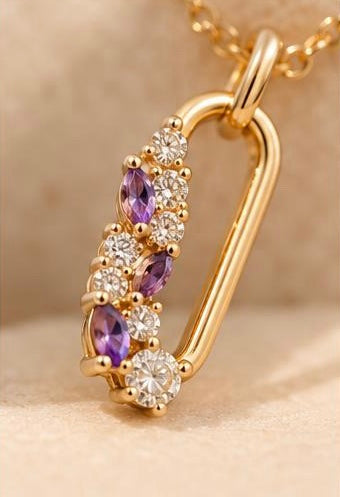 Amethyst Blossom Pendant Chain
