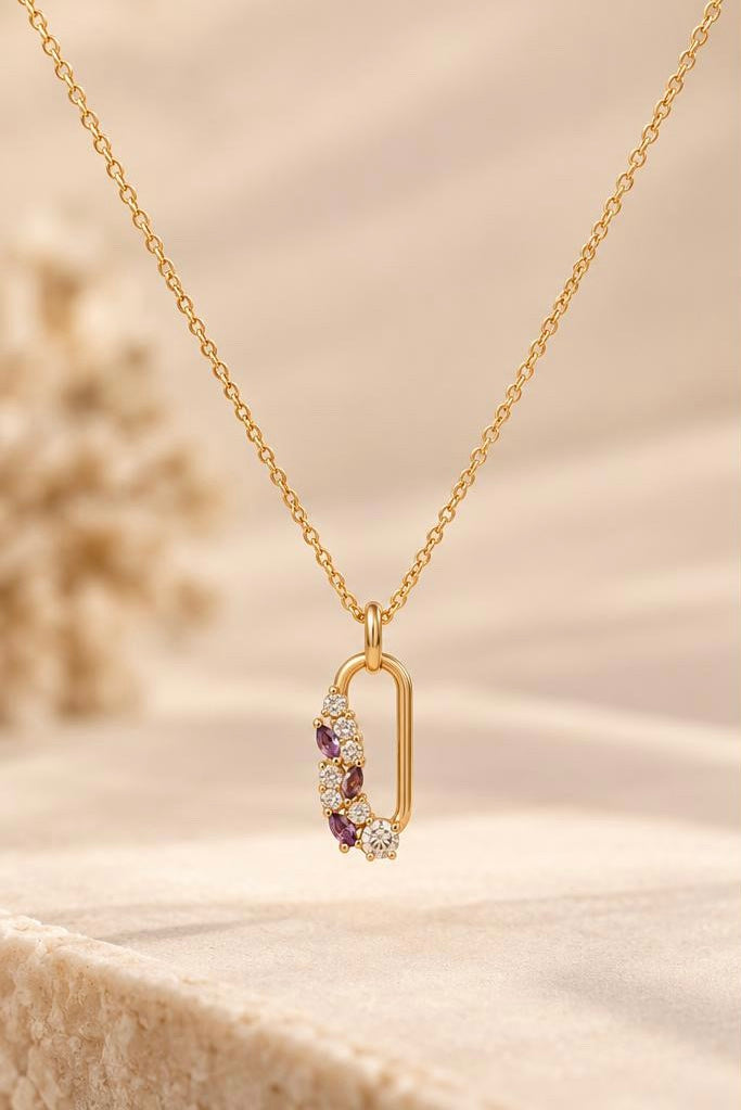 Amethyst Blossom Pendant Chain