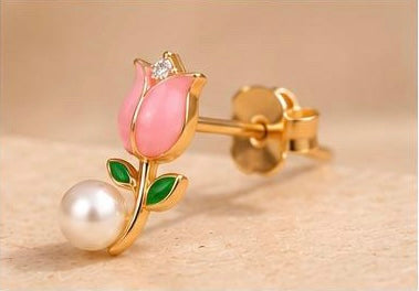 Blush Tulip Studs