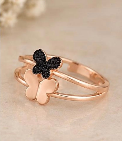 Shadow and Shine Flutter Rose Gold Ring