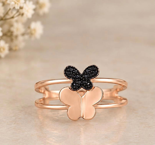 Shadow and Shine Flutter Rose Gold Ring