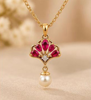 Crimson Arc Pendant Chain