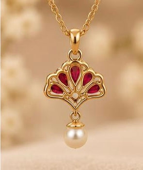 Crimson Arc Pendant Chain