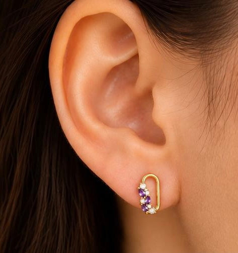 Amethyst Blossom Studs