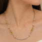 Tri-tone Interlink Gold Chain
