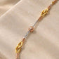 Tri-tone Interlink Gold Chain