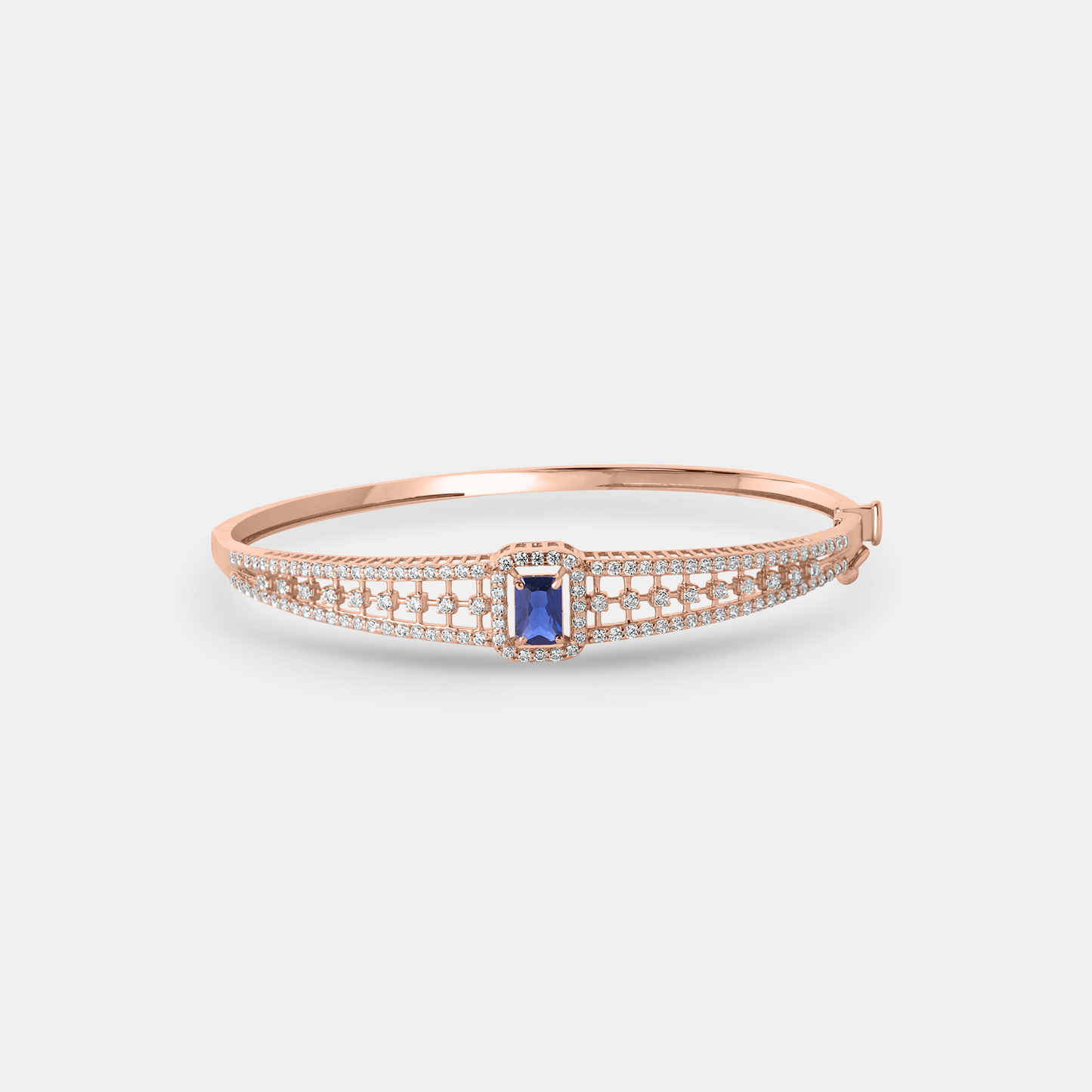 Regal Rose Gold Pave Bangle Bracelet