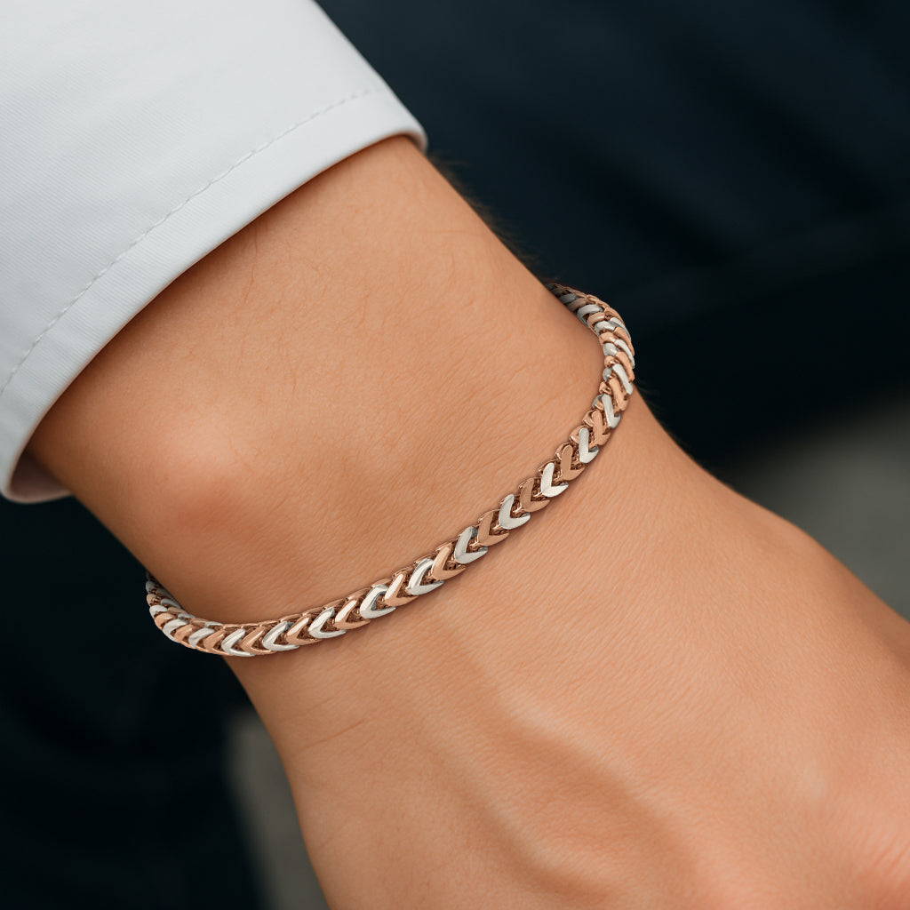 Helix Duo Tone Men's Gold Bracelet