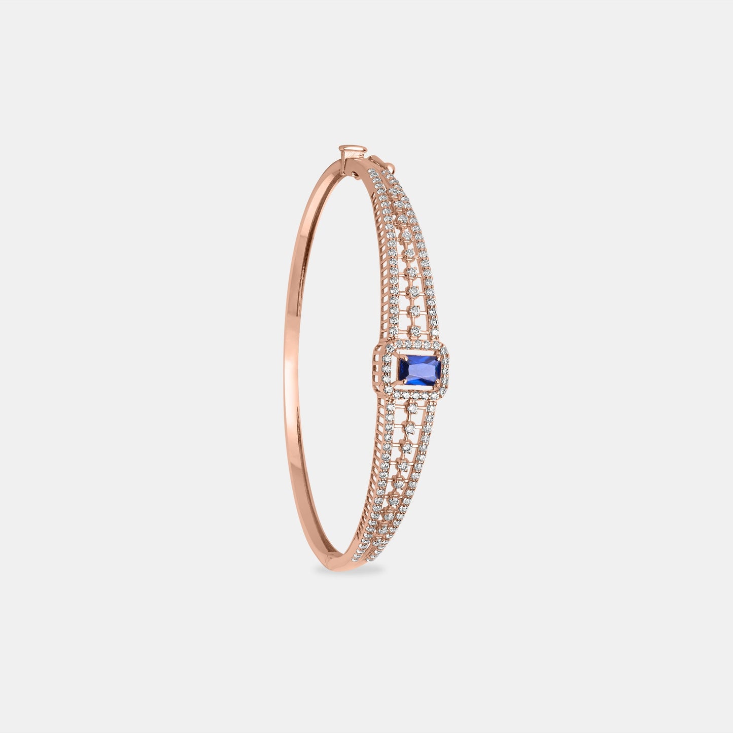Regal Rose Gold Pave Bangle Bracelet