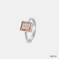 Two-tone Square Diamond Cluster Ring