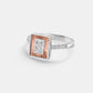 Two-tone Square Diamond Cluster Ring