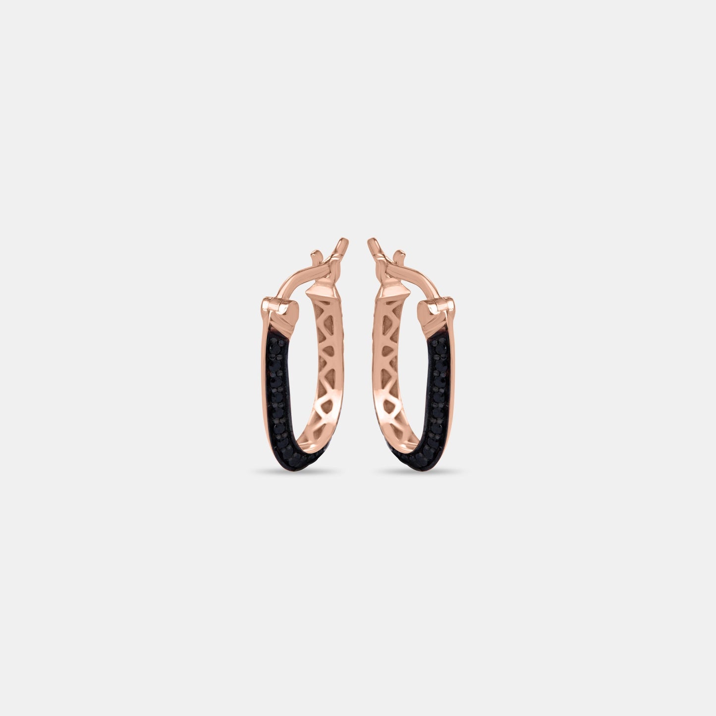 Obsidian Edge Black Stone Gold Hoops