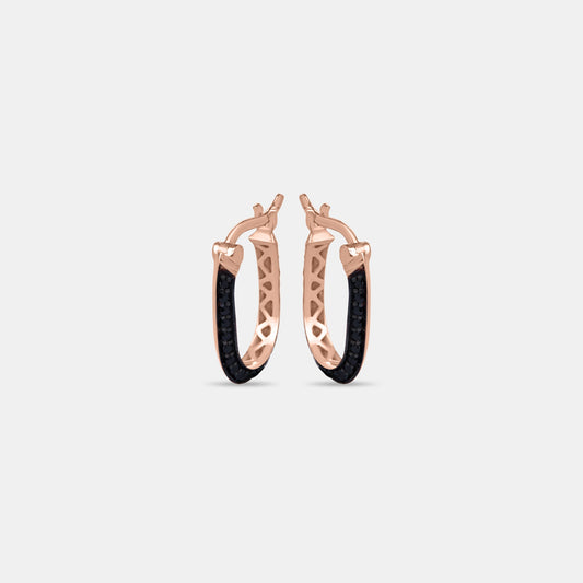 Obsidian Edge Black Stone Gold Hoops