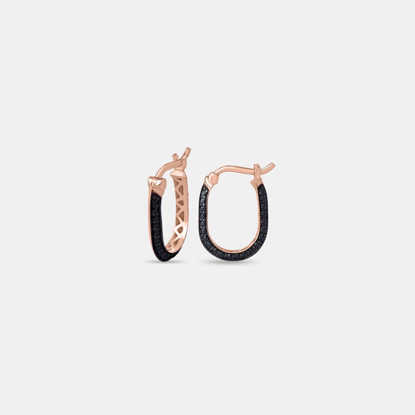 Obsidian Edge Black Stone Gold Hoops