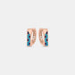 Peacock Glint Rose Gold Enamel Huggies