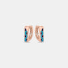 Peacock Glint Rose Gold Enamel Huggies