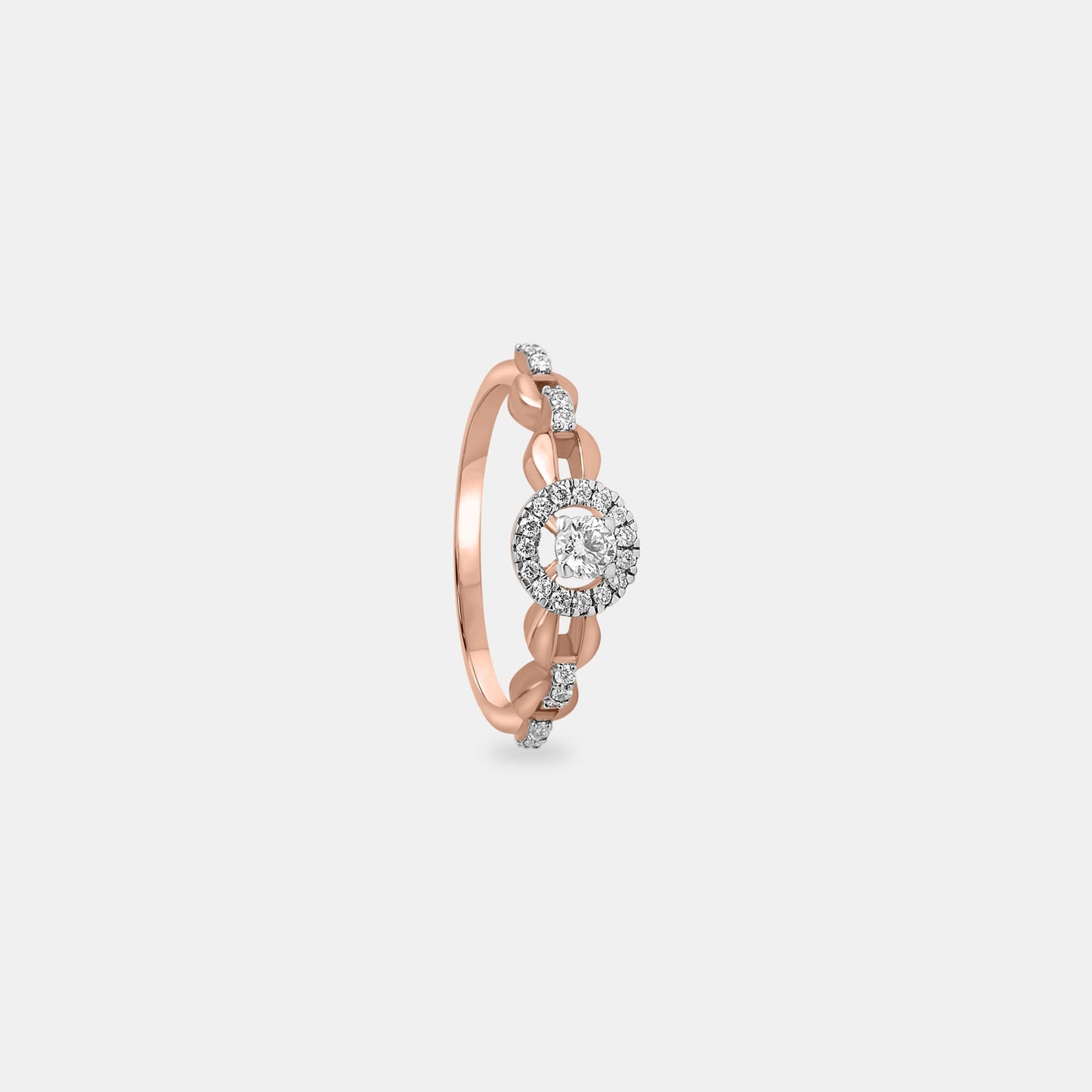 Radiant Halo Rose Gold Diamond Ring