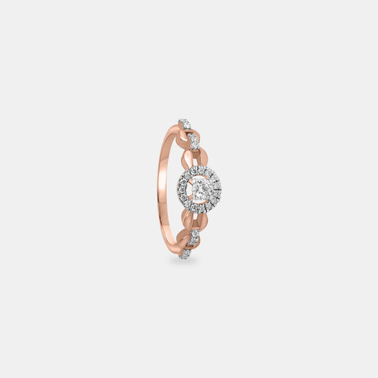 Radiant Halo Rose Gold Diamond Ring