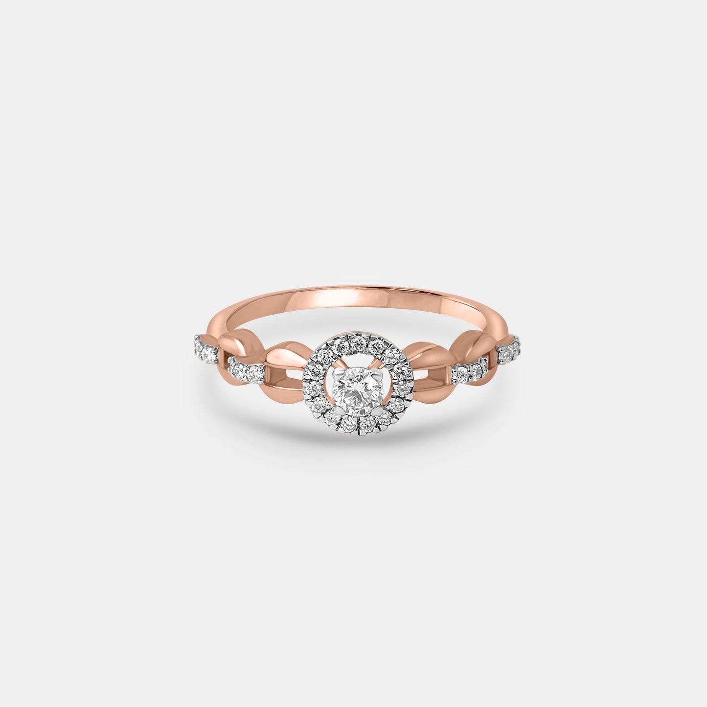 Radiant Halo Rose Gold Diamond Ring