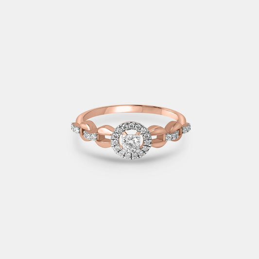 Radiant Halo Rose Gold Diamond Ring