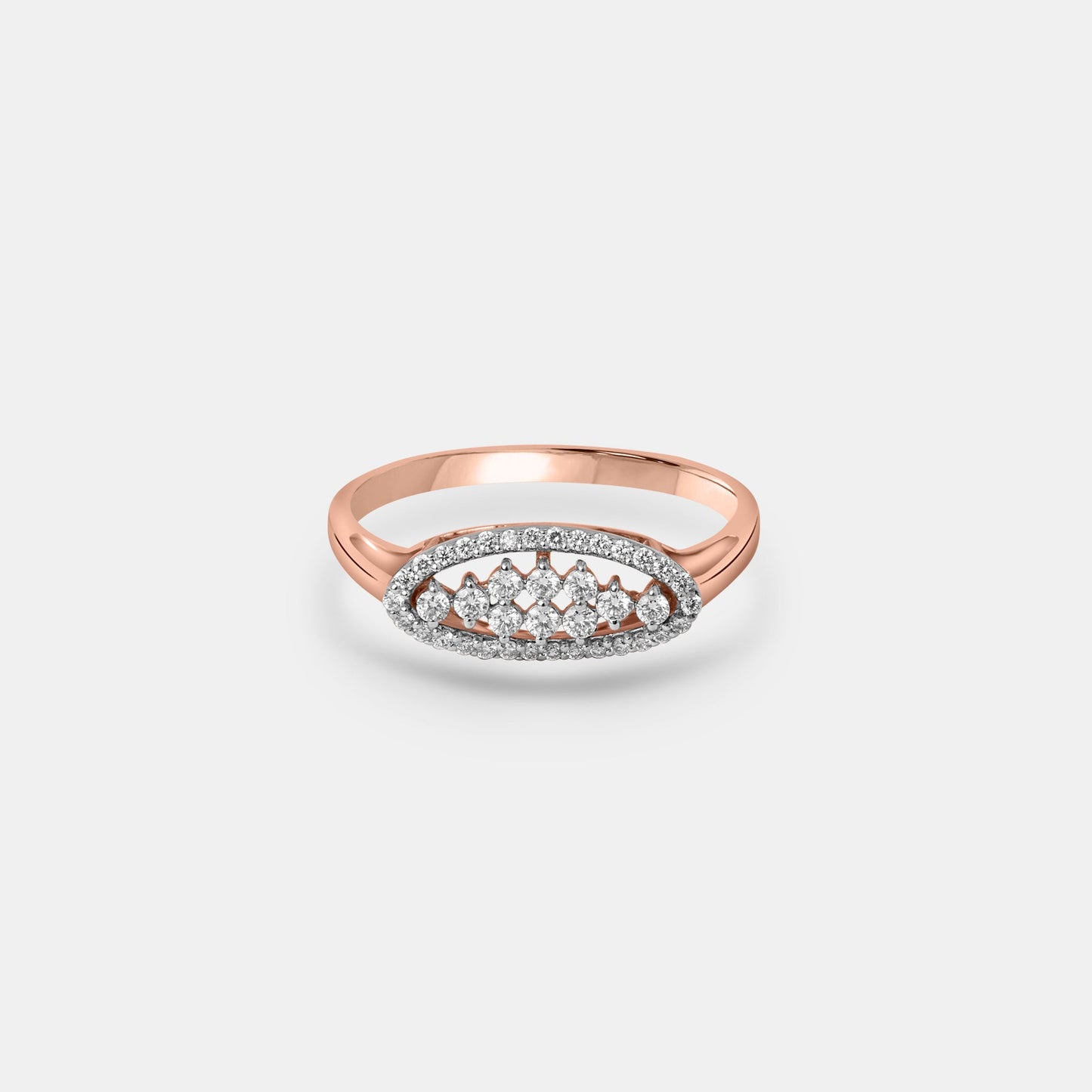 Elegance Oval Cluster Diamond Ring