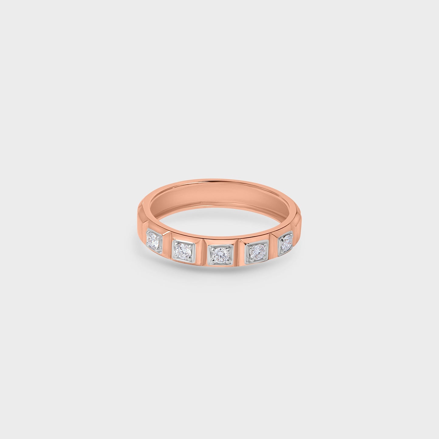 Rose Gold Channel-set Diamond Band