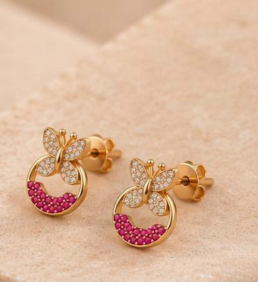 Berry Flutter Studs