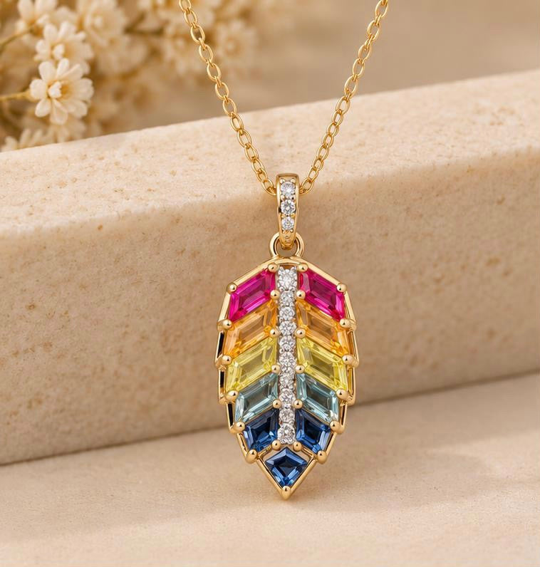 Aurora Leaf Pendant