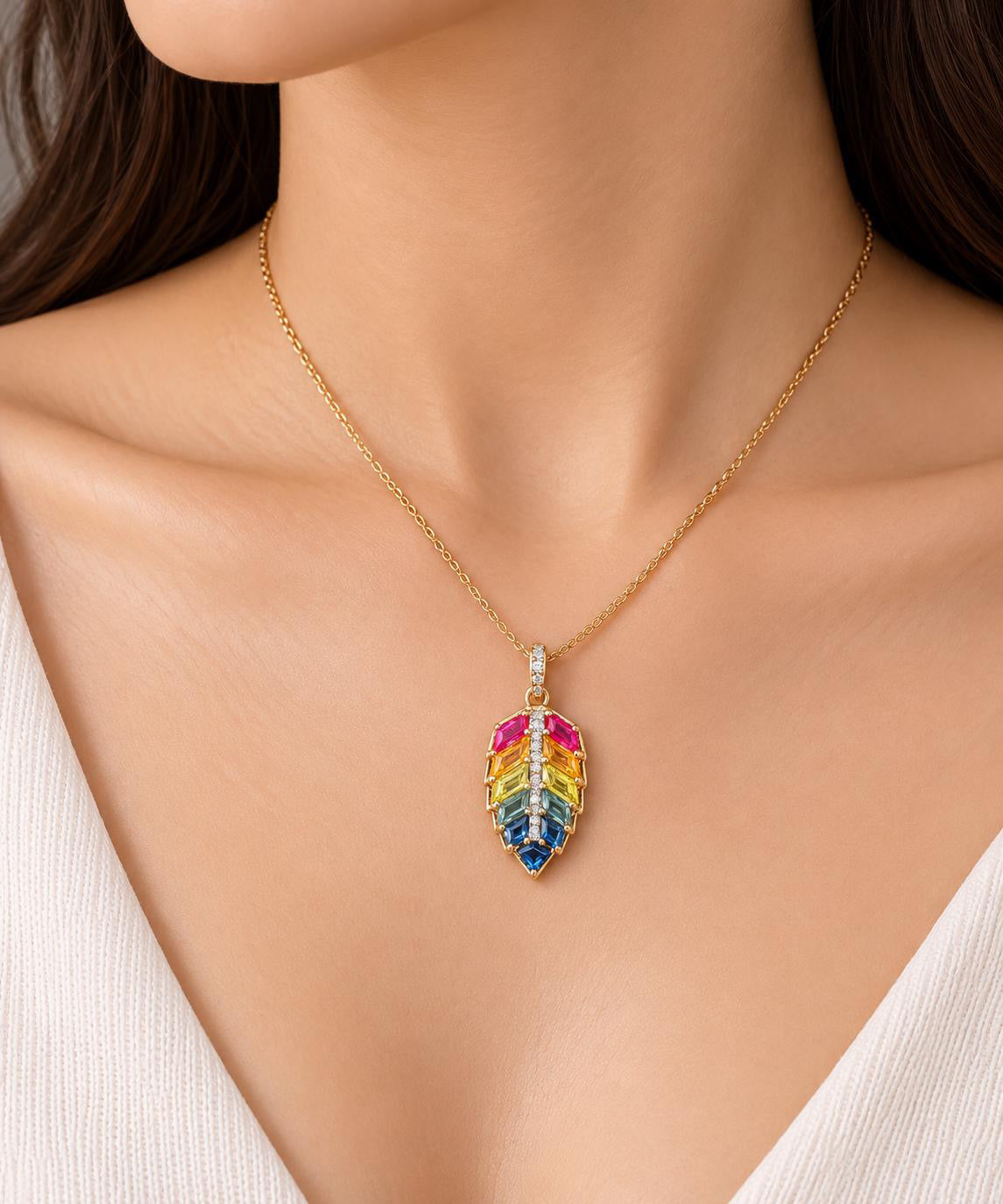 Aurora Leaf Pendant