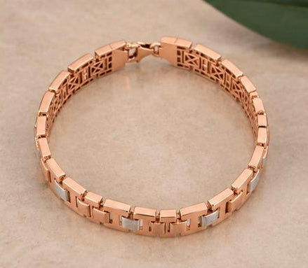 Regal Link Dual-tone Rose Gold Bracelet